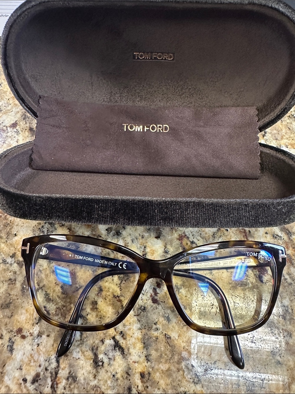 Tom Ford Men's Tortoiseshell Frame Glasses - Brown/Black